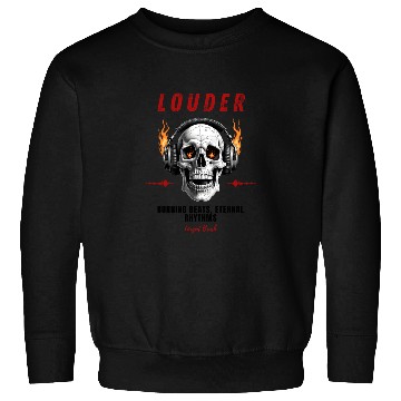 Discover Flaming Skull Headphones – Rock & Roll Design Sweatshirts