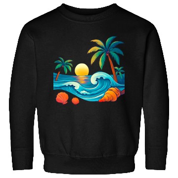 Discover Tropical Sunset Beach Vibes Sweatshirts