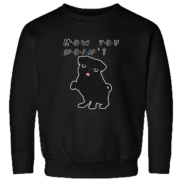 Discover How You Doin’? Black Pug – Funny Friends TV Show Sweatshirts