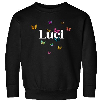 Discover LUCI - beautiful girl name with cute butterflies Sweatshirts