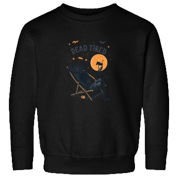 Discover Skeleton Relaxing Under Full Moon Sweatshirts