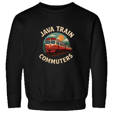 Discover Java Train Commuters Illustration Sweatshirts