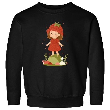 Discover Cute Raspberry Girl Illustration Sweatshirts