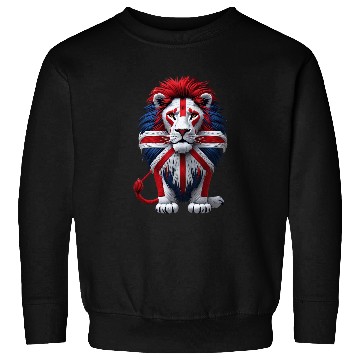 Discover British Lion with Union Jack Flag Graphic Design Sweatshirts