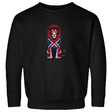 Discover British Lion with Union Jack Flag Bold Art Design Sweatshirts