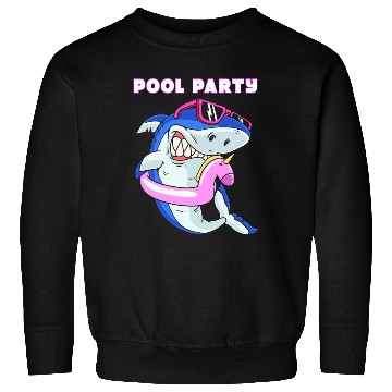 Discover Pool Party Squad Unicorn Shark Birthday Sweatshirts