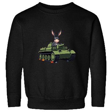 Discover Adorable Donkey Tank Battle Scene Sweatshirts
