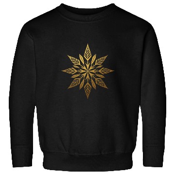 Discover Gold Metallic Leaf Snowflake Design Sweatshirts