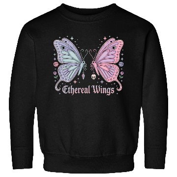 Discover Pastel Goth Two Butterflies Aesthetic Gothic Desig Sweatshirts