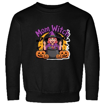 Discover Mom Witch with Cauldron Halloween Design Sweatshirts