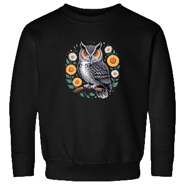 Discover Floral Owl With Flowers And Blossoms Sweatshirts