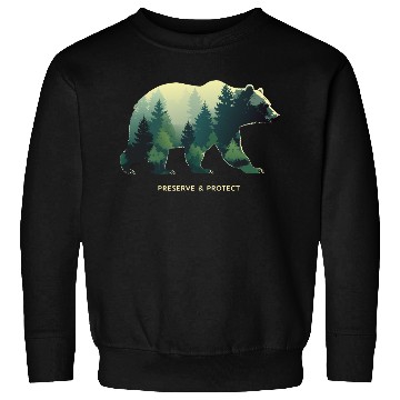 Discover Forest Bear Nature Illustration Sweatshirts