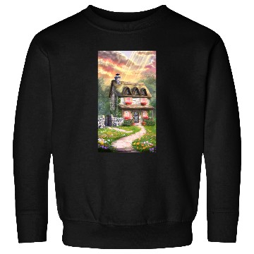 Discover Fairy Tale Cottage in Sunrise Light Sweatshirts