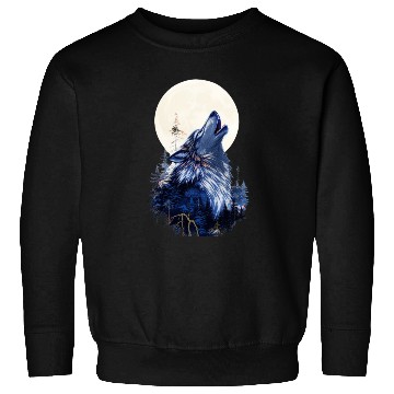 Discover Lunar Howl Forest Mythical Wolf Sweatshirts