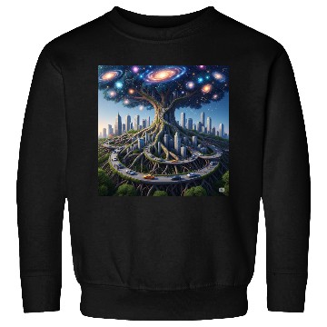 Discover Celestial Urban Tree of the Cosmos Sweatshirts