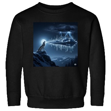 Discover Mystic Mountain Wolf Sound Wave Sweatshirts