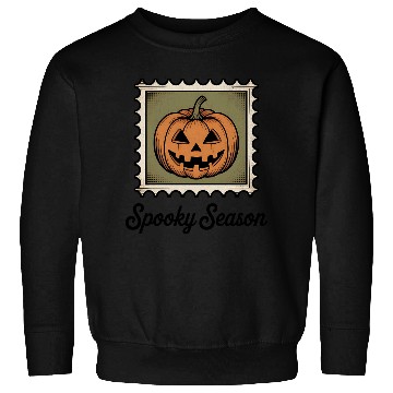 Discover Spooky Season Pumpkin Stamp Design Sweatshirts