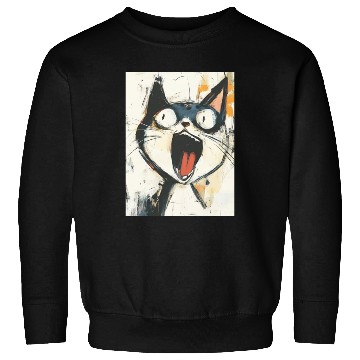 Discover Funny Screaming Cat – Meme Expression Sweatshirts