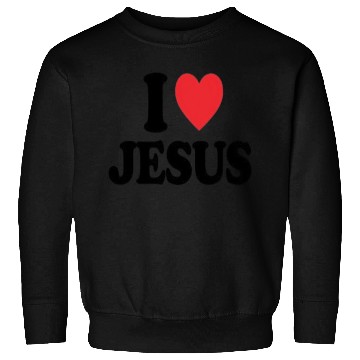 Discover Heart and Cross with I Love Jesus Message Sweatshirts