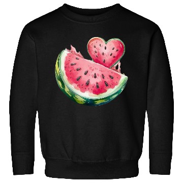 Discover Watermelon Heart Fruit Illustration Sweatshirts