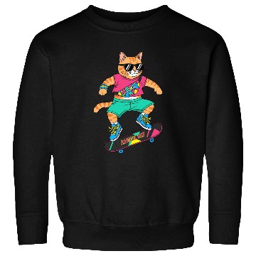 Discover Radical Retro Skater Cat Sweatshirts