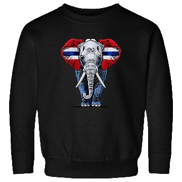 Discover Thailand Elephant Red White Blue National Flag Cul Sweatshirts