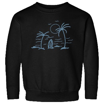 Discover Minimalist Coastal Sunset Illustration Sweatshirts