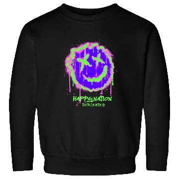 Discover Neon Graffiti Smile Face Design Sweatshirts