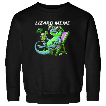 Discover Lizard Meme Lounge Scene Sweatshirts
