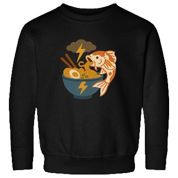 Discover Electrified Fish Ramen Illustration Sweatshirts