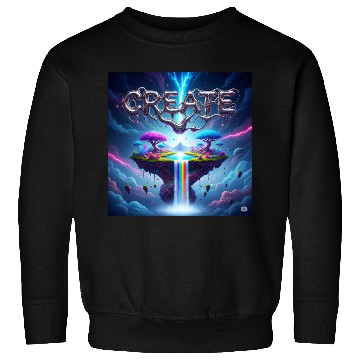 Discover Vivid Floating Island with Rainbow Waterfall Sweatshirts