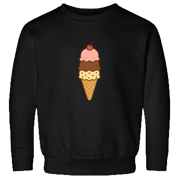 Discover Ice Cream Cone Trio Illustration Sweatshirts
