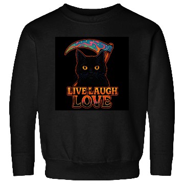 Discover Black Cat Psychedelic Live Laugh Love Sweatshirts