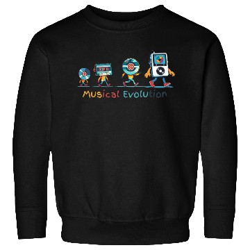 Discover Retro Music Evolution Illustration Sweatshirts