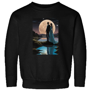 Discover Romantic Moonlit Couple Illustration Sweatshirts