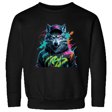 Discover Neon Wolf Streetwear Sweatshirts