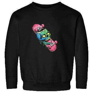 Discover Neon Dripping Skull Skateboard Art Sweatshirts
