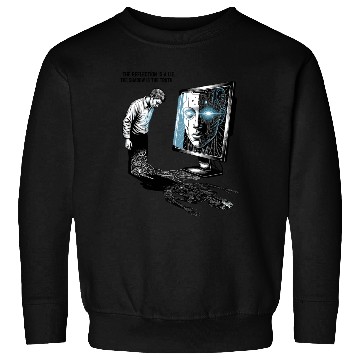 Discover Futuristic AI Cyber Face Illustration Sweatshirts