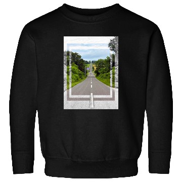 Discover Serene Country Road Scenic Print Sweatshirts
