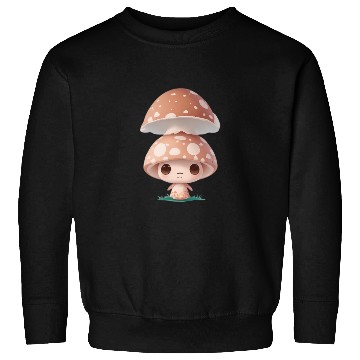Discover Cute Mushroom Character Illustration Sweatshirts
