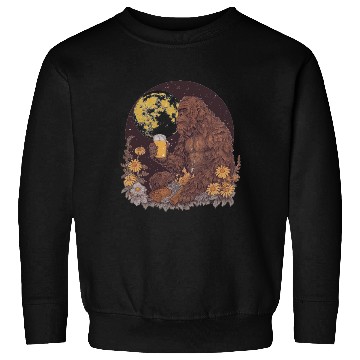 Discover Bigfoot Drinking Beer by the Campfire Sweatshirts