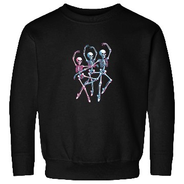 Discover Neon Skeleton Dance Illustration Sweatshirts
