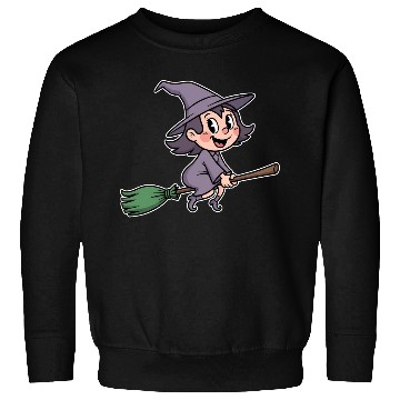 Discover Whimsical Witch on a Broomstick Sweatshirts