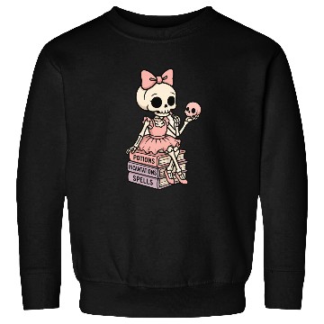Discover Cherry Blossom Skeleton with Potion Books Sweatshirts