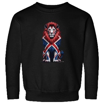 Discover Regal Lion with Union Jack Mane Sweatshirts