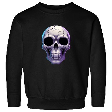 Discover Cracked Midnight Skull Illustration Sweatshirts