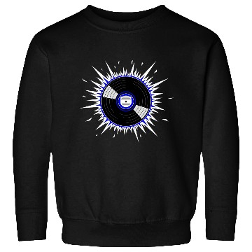 Discover Vinyl Record Starburst Design Sweatshirts