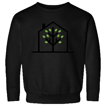 Discover Eco-Friendly Tree Inside House Outline Sweatshirts