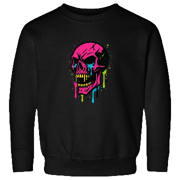 Discover Neon Graffiti Skull Art Sweatshirts