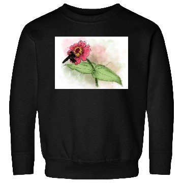 Discover Wildflower and Bumblebee Illustration Sweatshirts